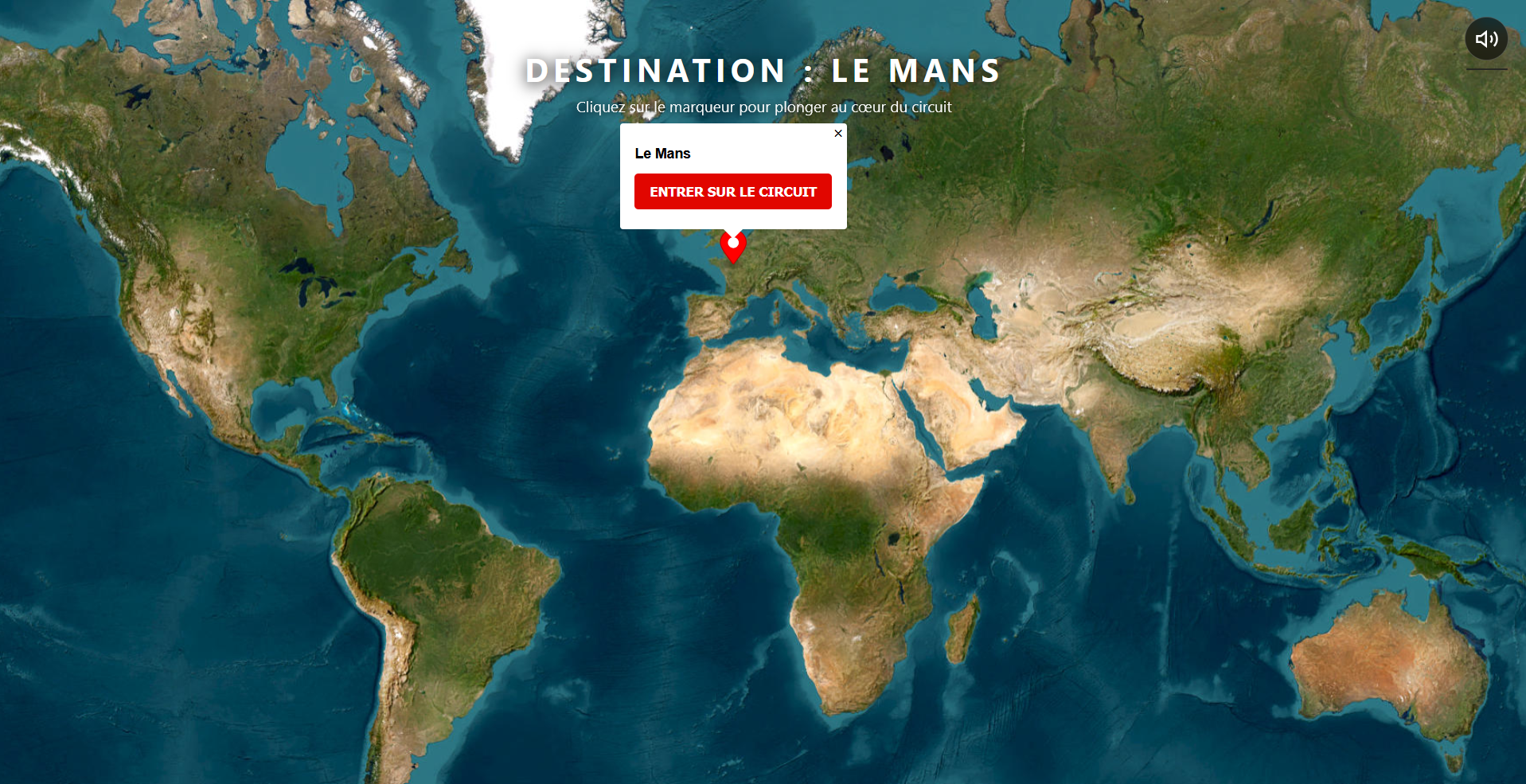 Globe satellite centré sur Le Mans